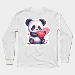 Minimal Cute Baby Panda Long Sleeve T-Shirt